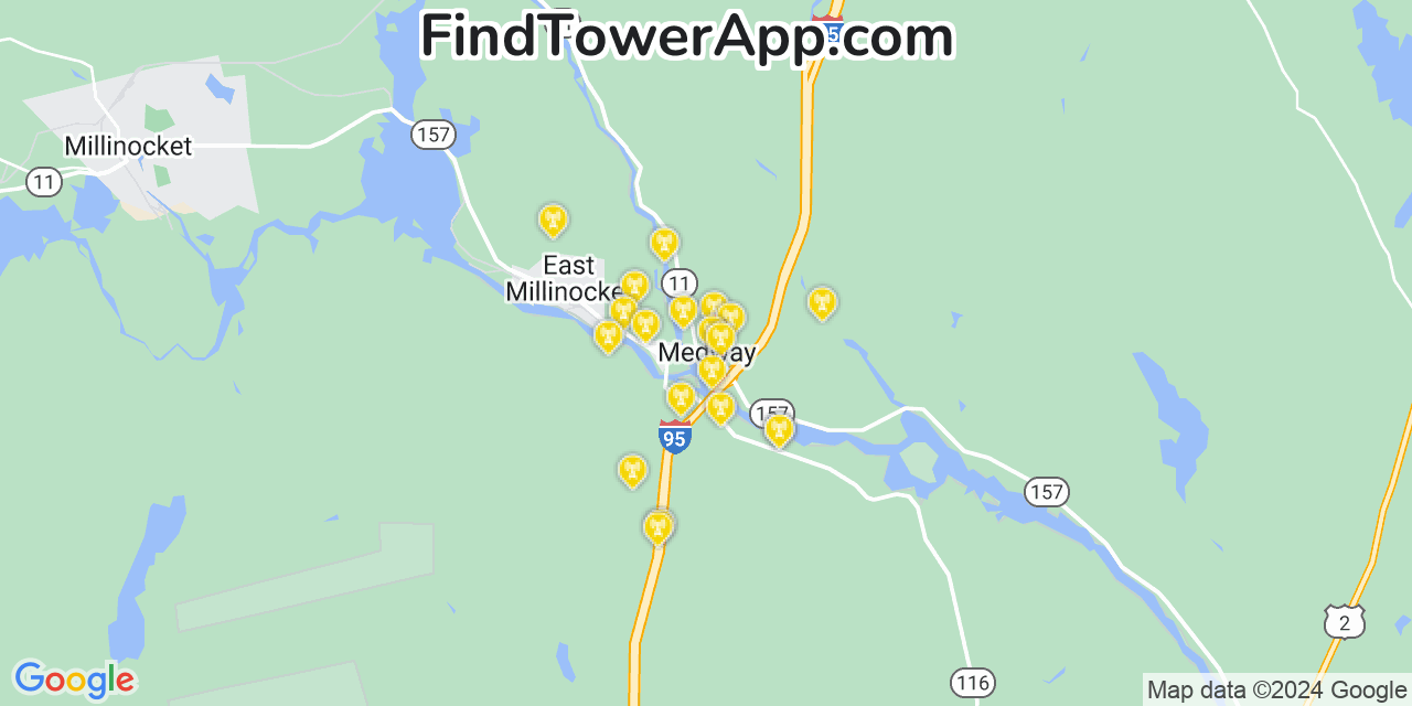 T-Mobile 4G/5G cell tower coverage map Medway, Maine