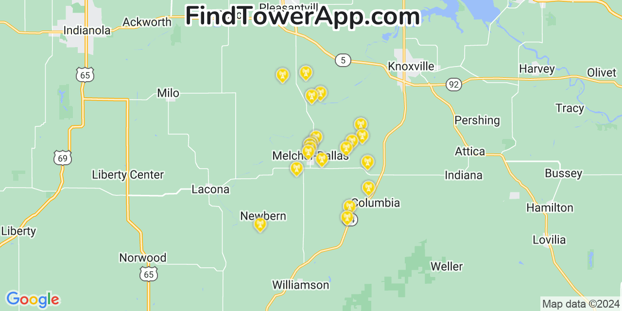 T-Mobile 4G/5G cell tower coverage map Melcher Dallas, Iowa