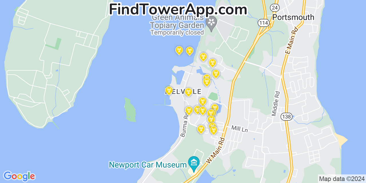 T-Mobile 4G/5G cell tower coverage map Melville, Rhode Island