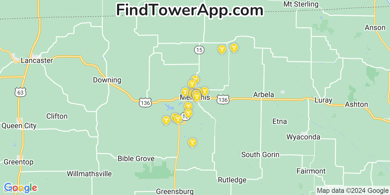 T-Mobile 4G/5G cell tower coverage map Memphis, Missouri