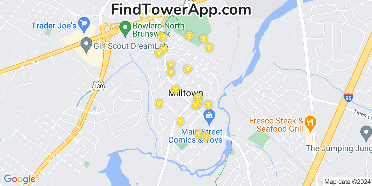 T-Mobile 4G/5G cell tower coverage map Milltown, New Jersey