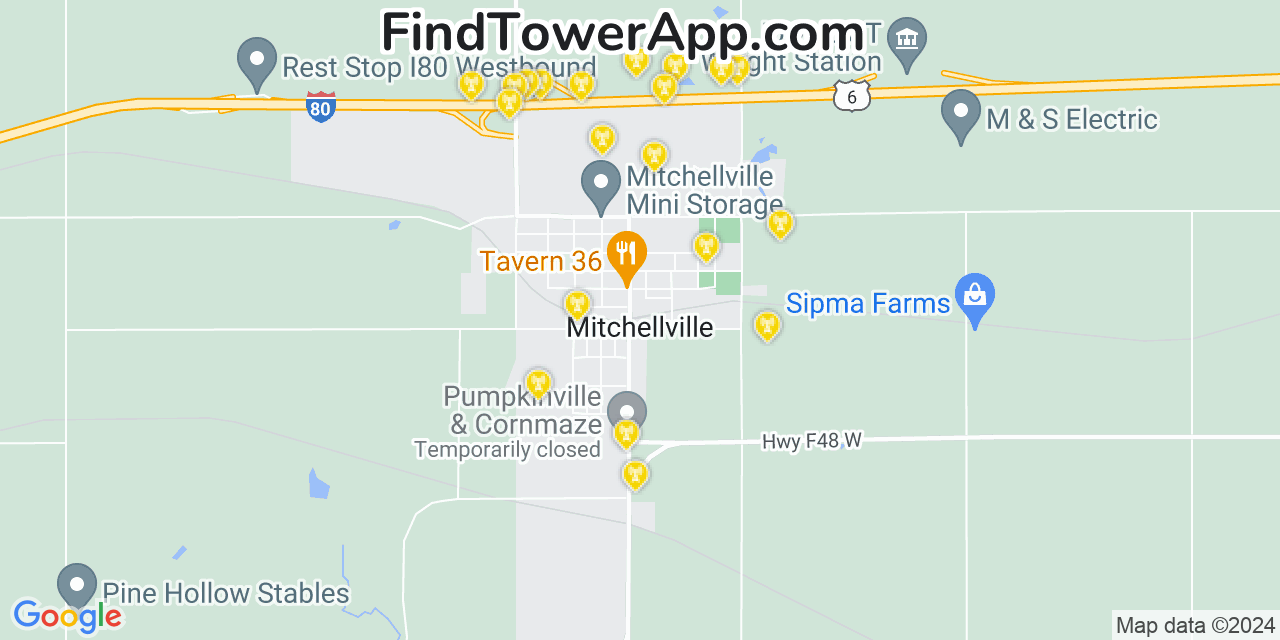 Verizon 4G/5G cell tower coverage map Mitchellville, Iowa
