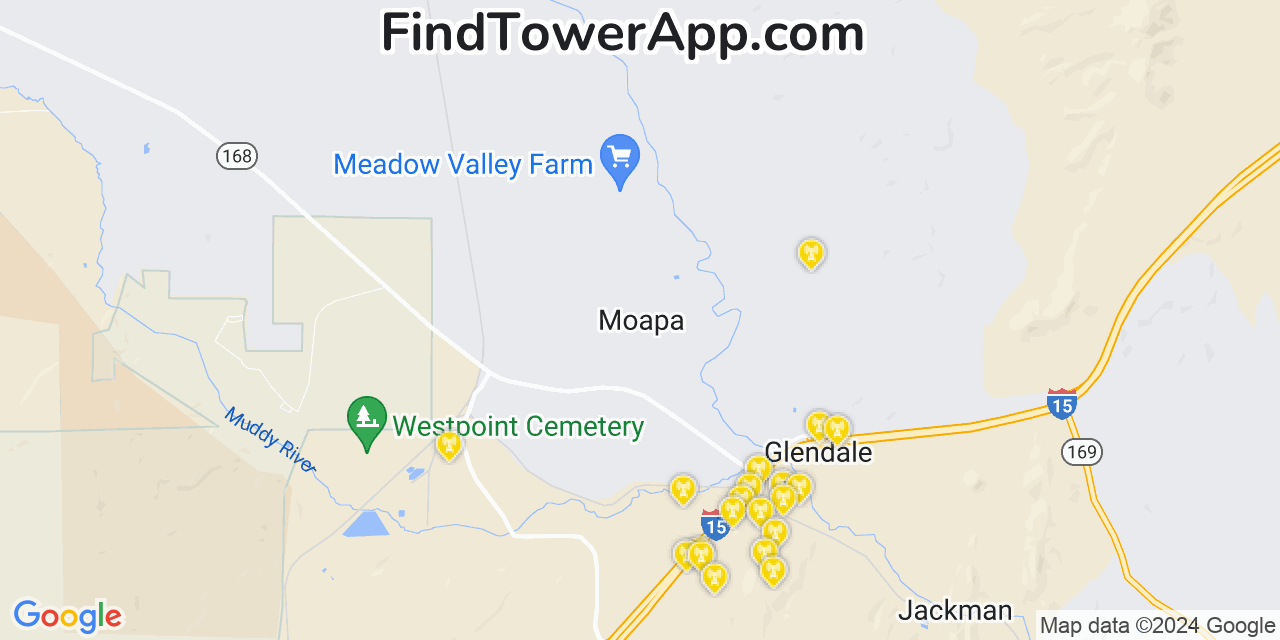 T-Mobile 4G/5G cell tower coverage map Moapa Town, Nevada