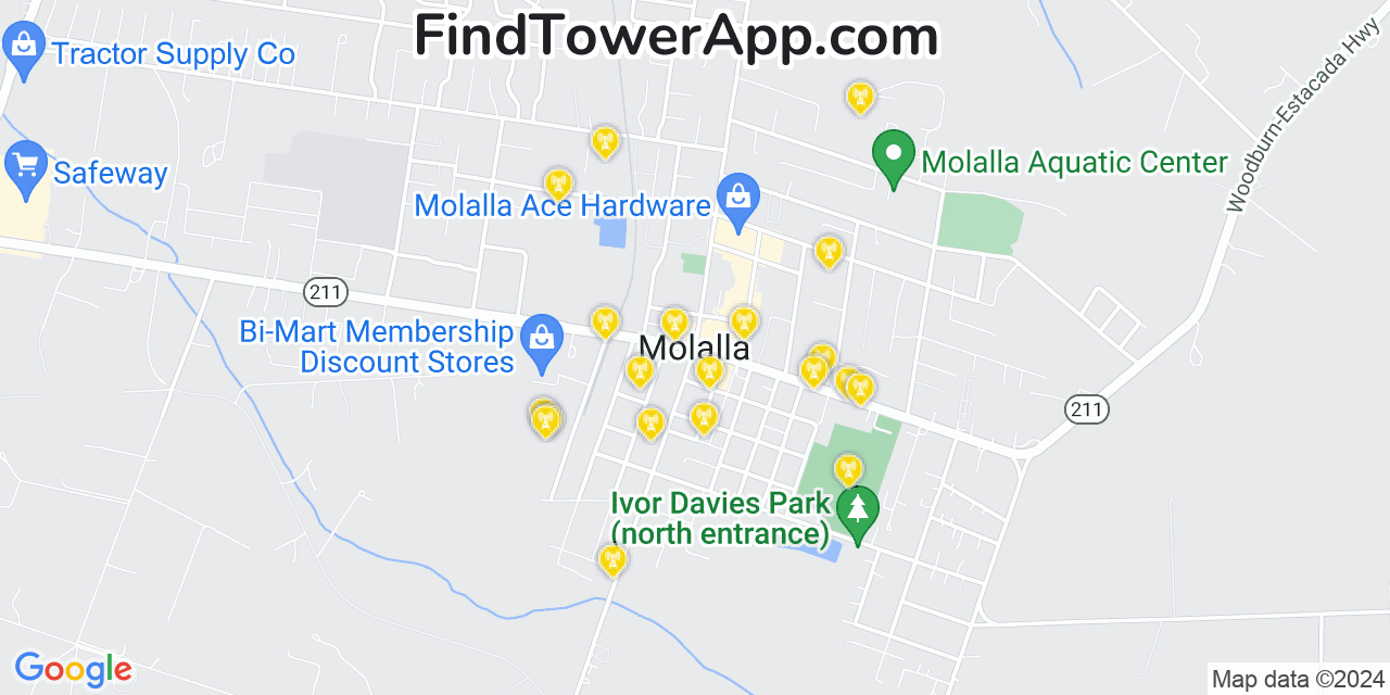 T-Mobile 4G/5G cell tower coverage map Molalla, Oregon