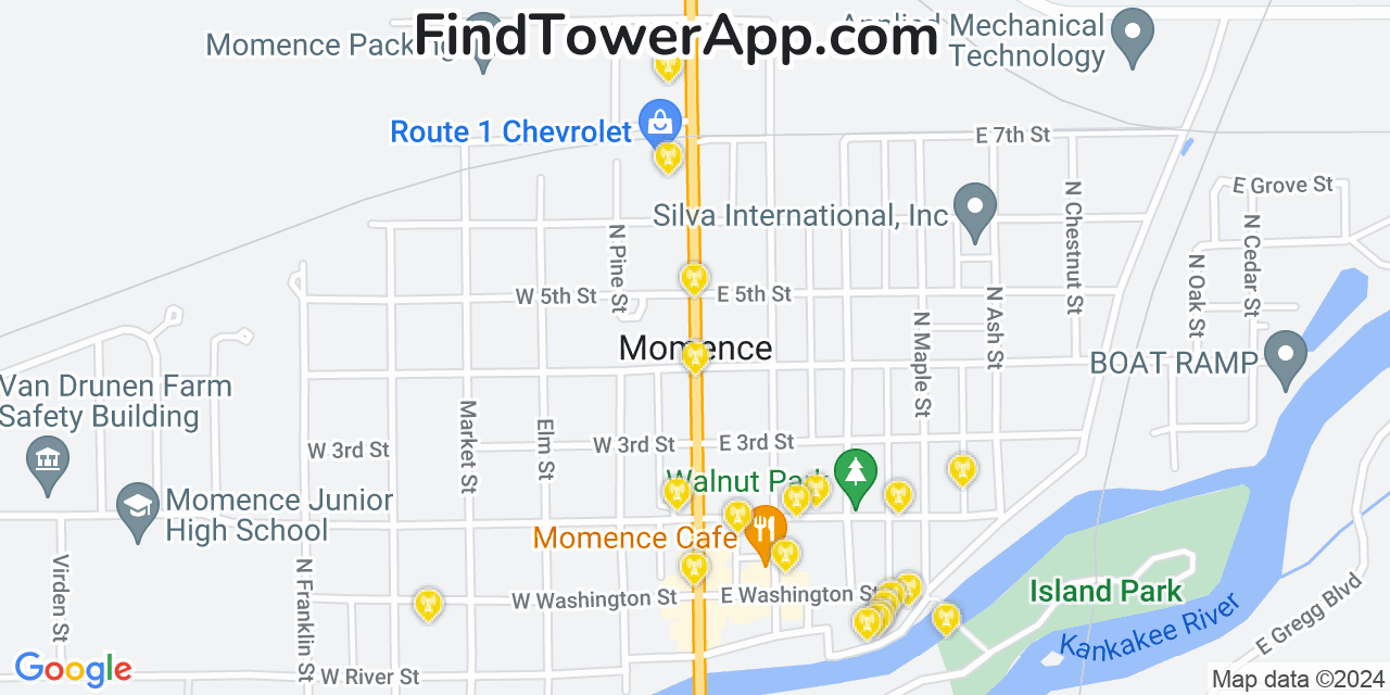 T-Mobile 4G/5G cell tower coverage map Momence, Illinois