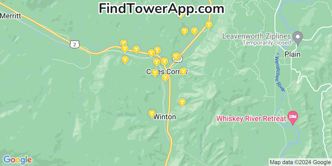 AT&T 4G/5G cell tower coverage map Monroe North, Washington