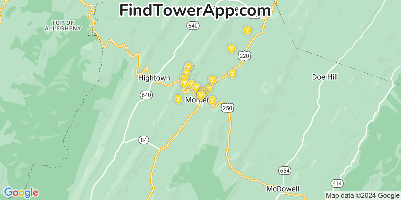 T-Mobile 4G/5G cell tower coverage map Monterey, Virginia