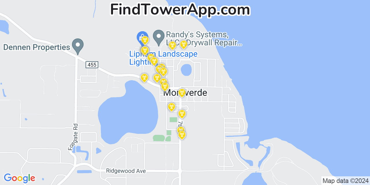 AT&T 4G/5G cell tower coverage map Montverde, Florida