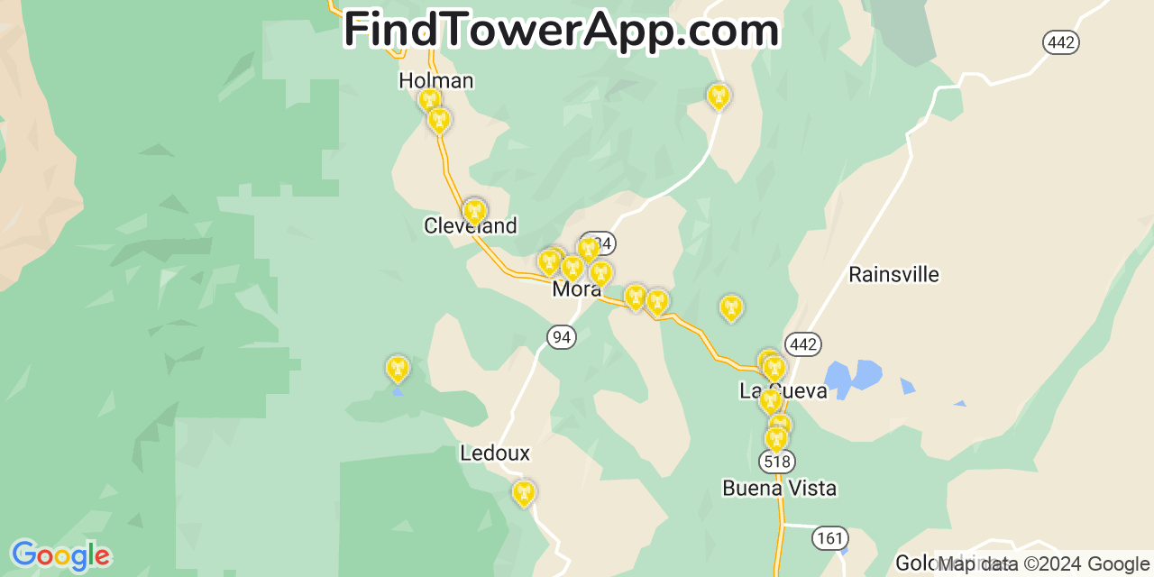 T-Mobile 4G/5G cell tower coverage map Mora, New Mexico