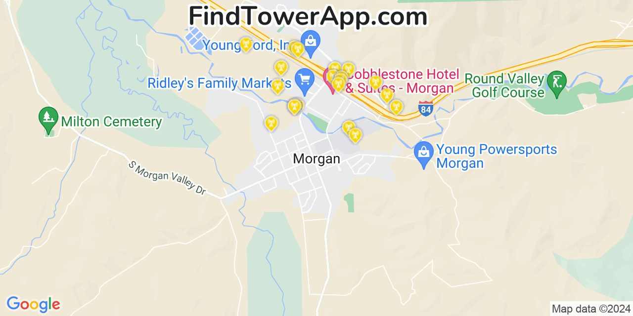 Verizon 4G/5G cell tower coverage map Morgan, Utah