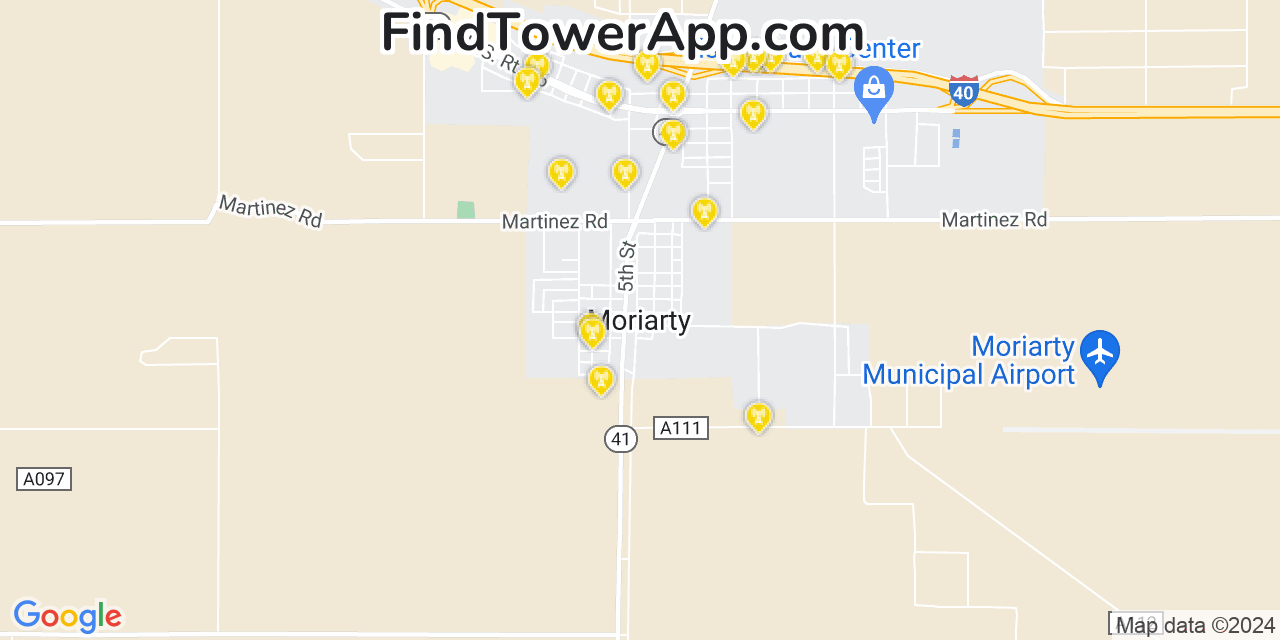 T-Mobile 4G/5G cell tower coverage map Moriarty, New Mexico
