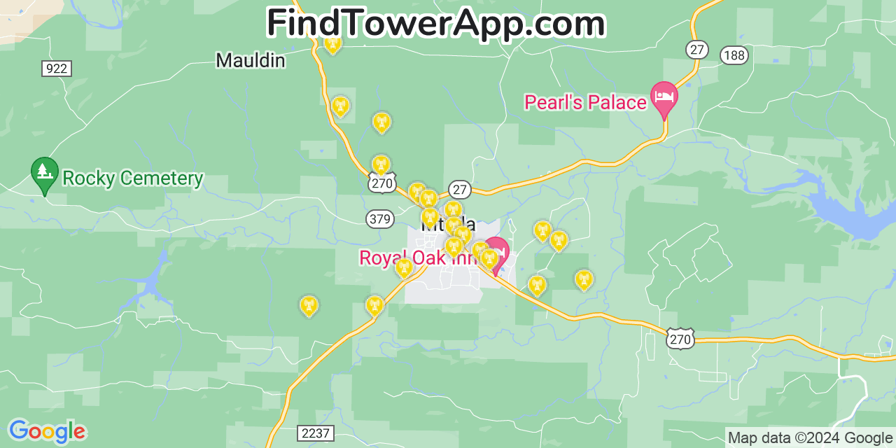 AT&T 4G/5G cell tower coverage map Mount Ida, Arkansas