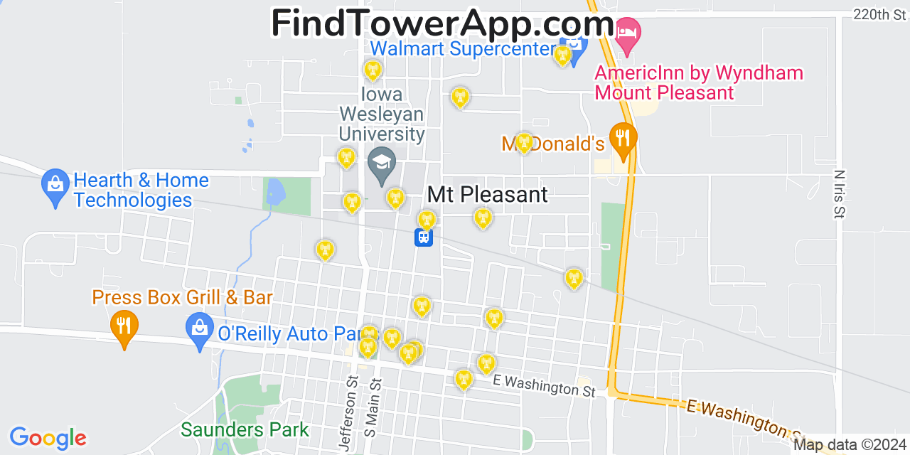 T-Mobile 4G/5G cell tower coverage map Mount Pleasant, Iowa