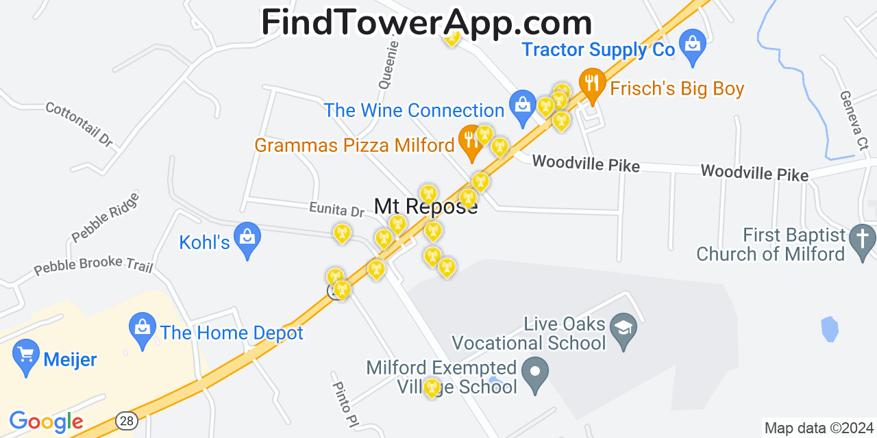 T-Mobile 4G/5G cell tower coverage map Mount Repose, Ohio