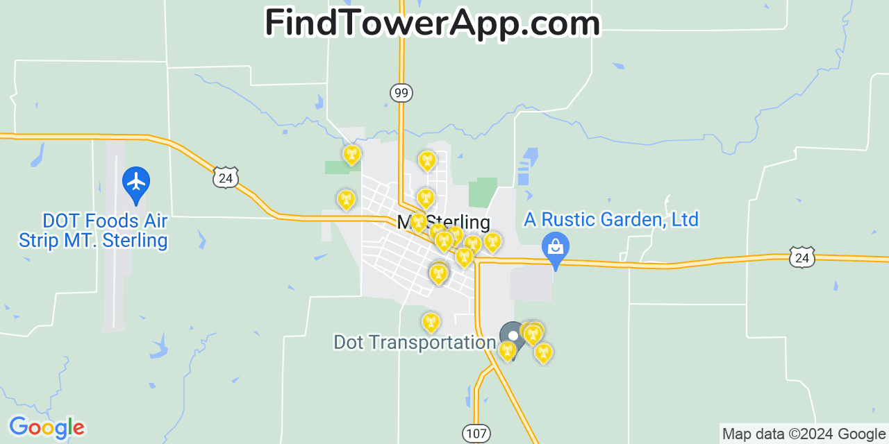 T-Mobile 4G/5G cell tower coverage map Mount Sterling, Illinois
