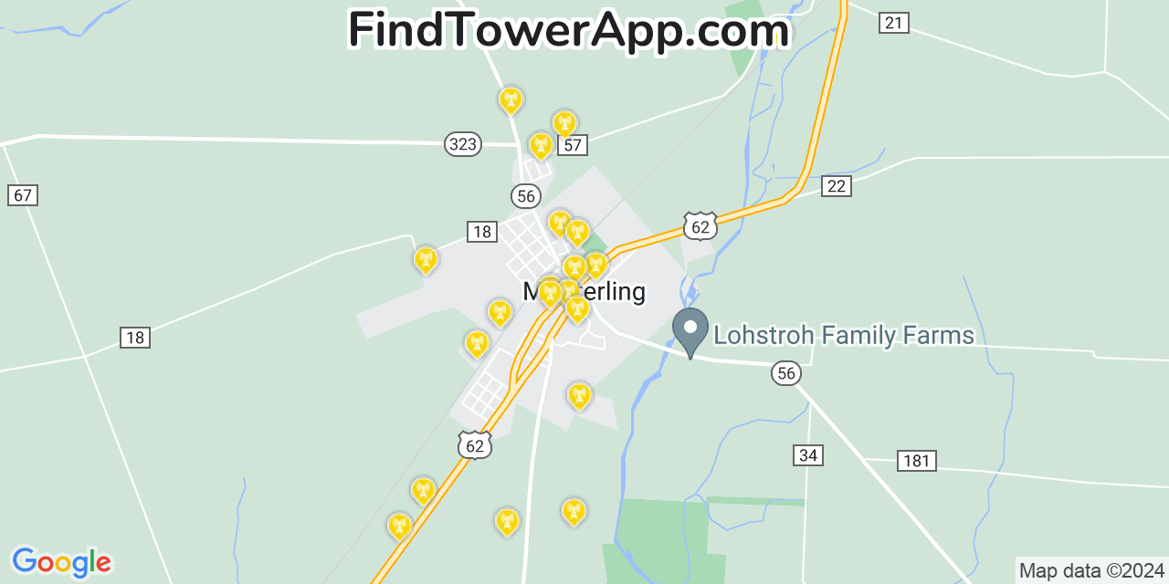 AT&T 4G/5G cell tower coverage map Mount Sterling, Ohio