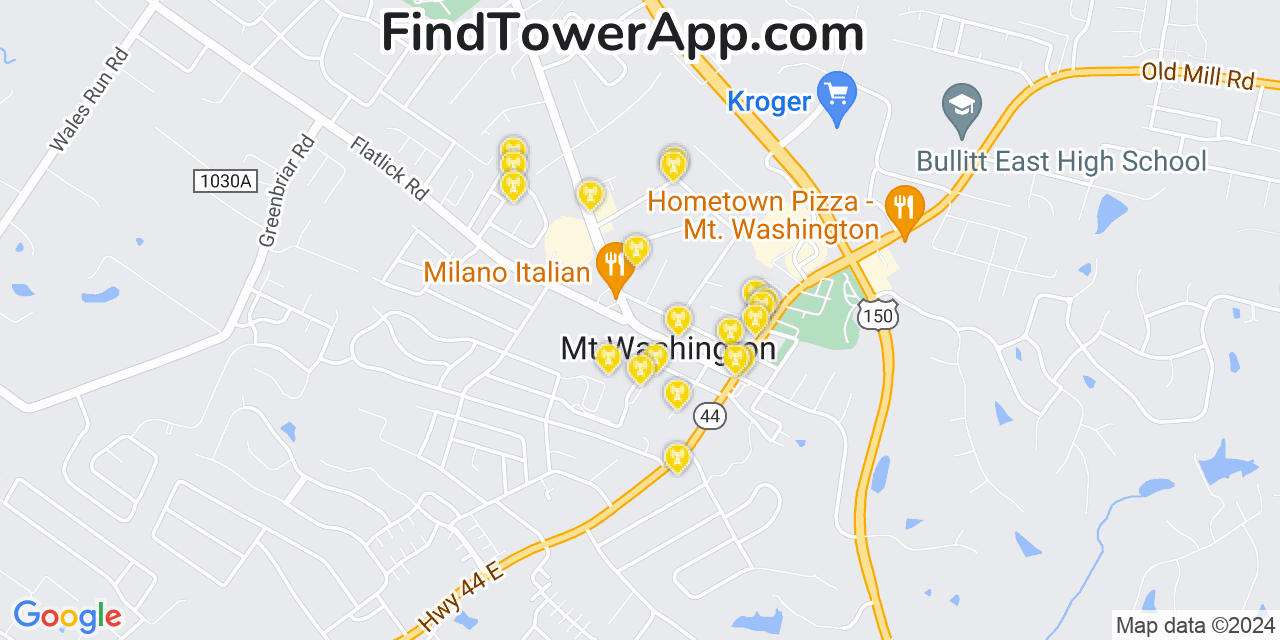 T-Mobile 4G/5G cell tower coverage map Mount Washington, Kentucky