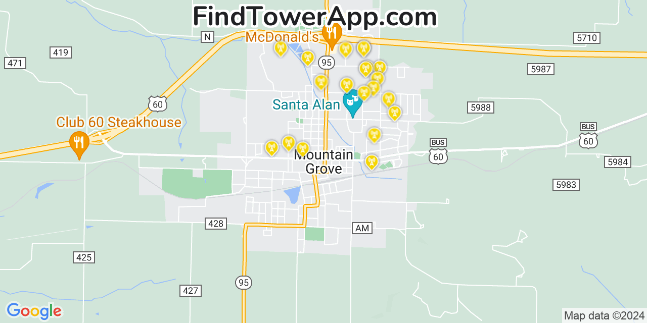 T-Mobile 4G/5G cell tower coverage map Mountain Grove, Missouri