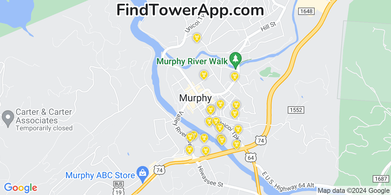 Verizon 4G/5G cell tower coverage map Murphy, North Carolina