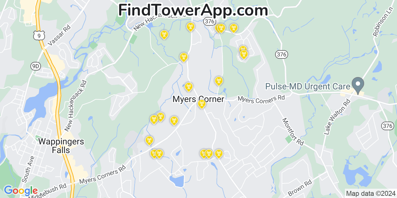T-Mobile 4G/5G cell tower coverage map Myers Corner, New York