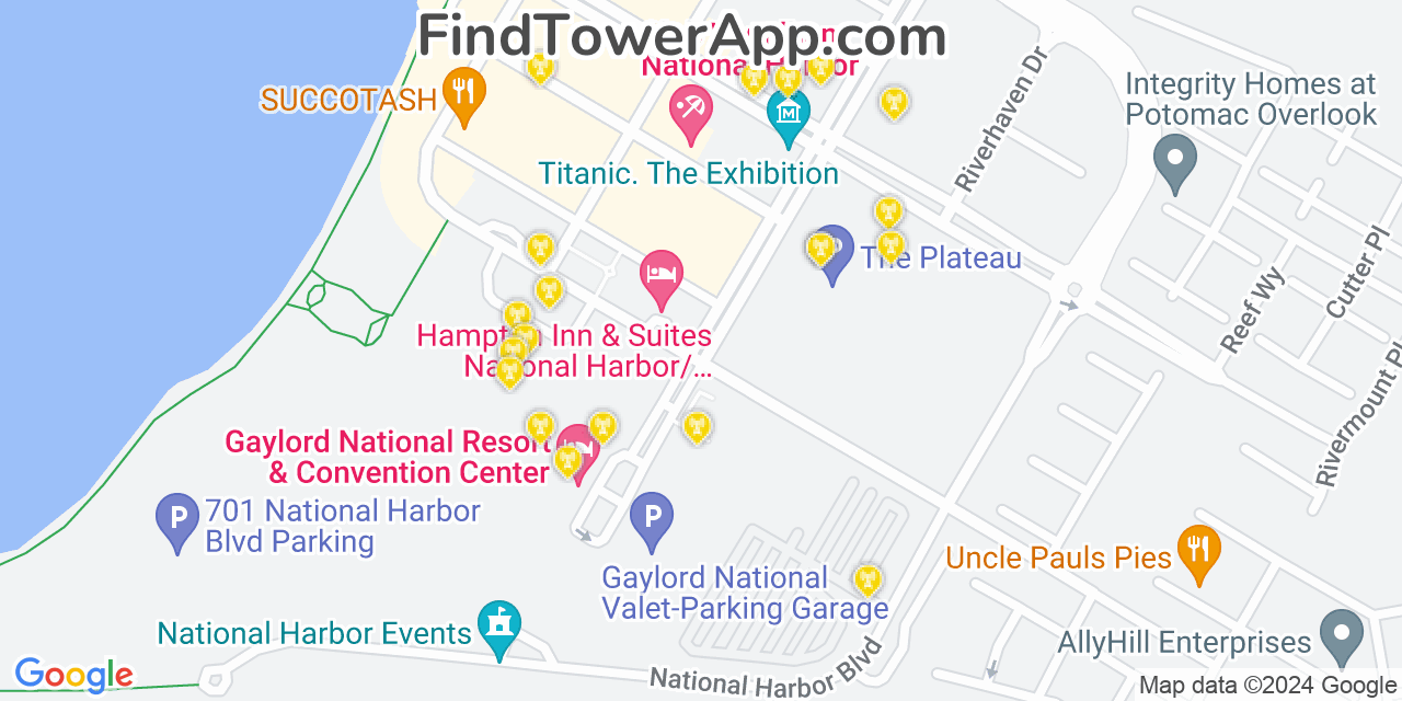AT&T 4G/5G cell tower coverage map National Harbor, Maryland