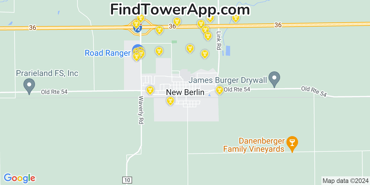 T-Mobile 4G/5G cell tower coverage map New Berlin, Illinois