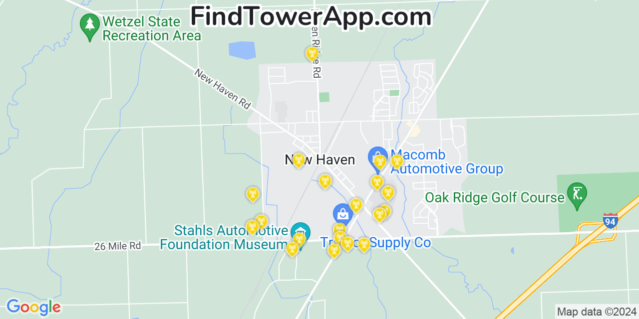 T-Mobile 4G/5G cell tower coverage map New Haven, Michigan
