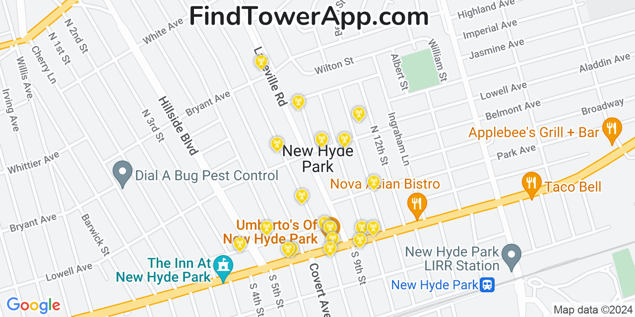 T-Mobile 4G/5G cell tower coverage map New Hyde Park, New York