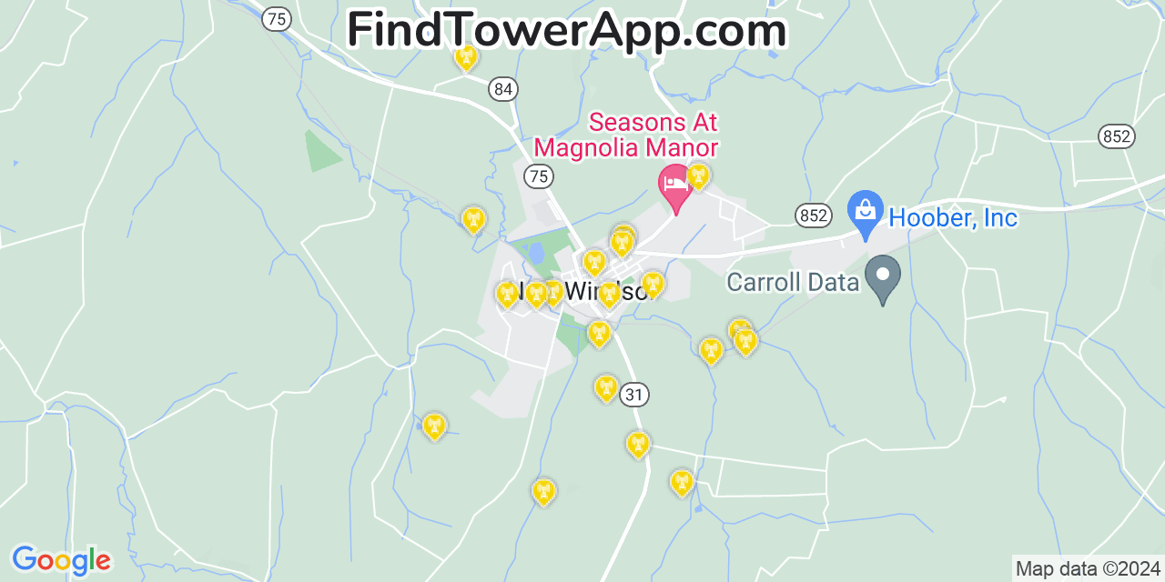 AT&T 4G/5G cell tower coverage map New Windsor, Maryland