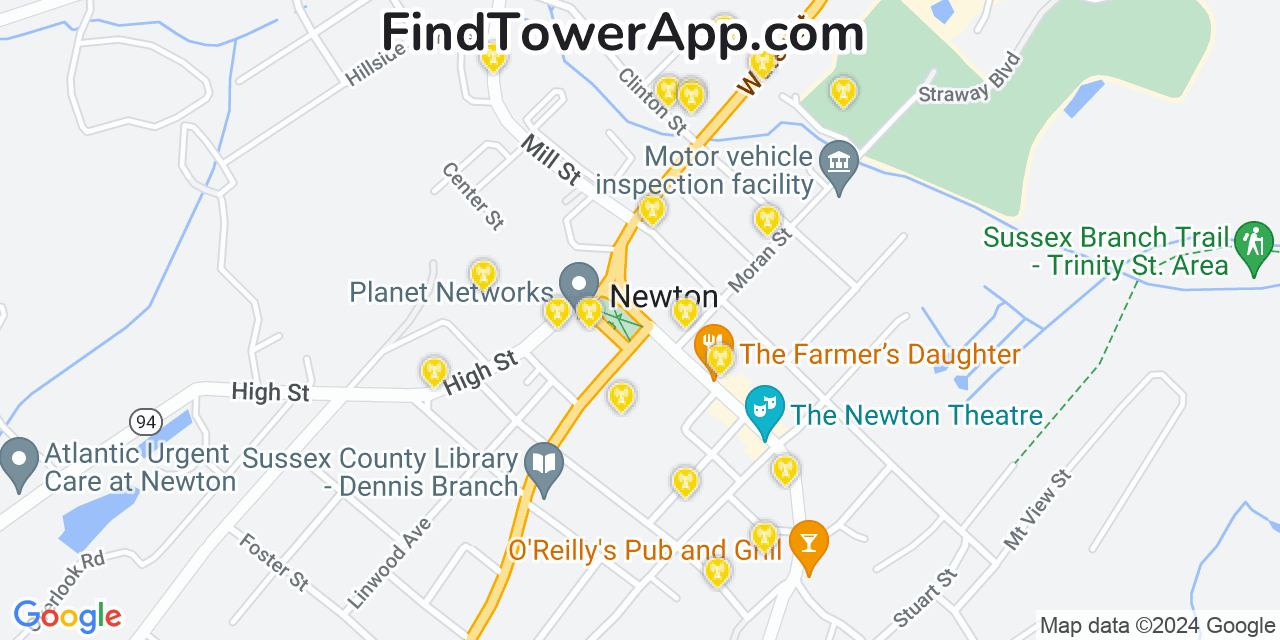 T-Mobile 4G/5G cell tower coverage map Newton, New Jersey