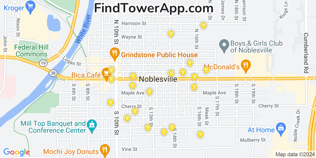 T-Mobile 4G/5G cell tower coverage map Noblesville, Indiana