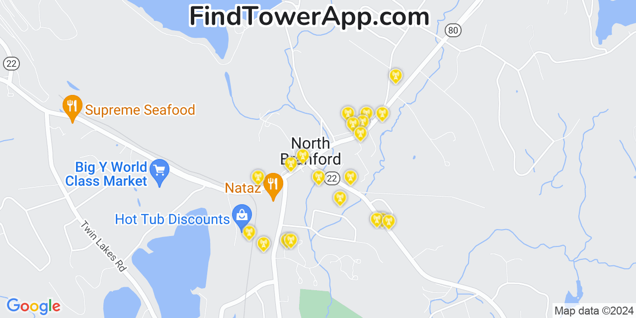 T-Mobile 4G/5G cell tower coverage map North Branford, Connecticut