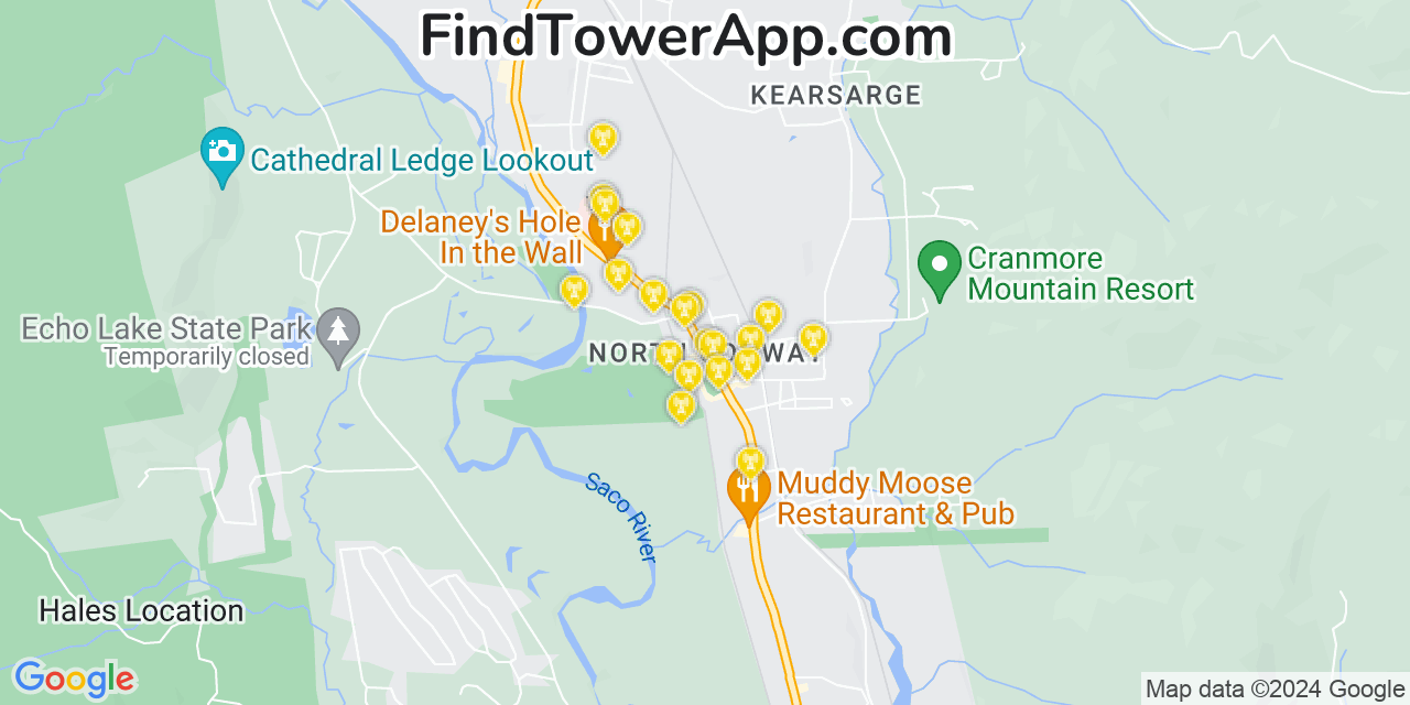 T-Mobile 4G/5G cell tower coverage map North Conway, New Hampshire