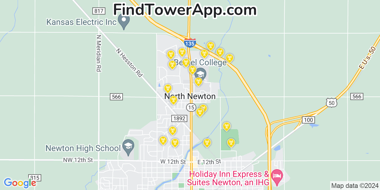 T-Mobile 4G/5G cell tower coverage map North Newton, Kansas