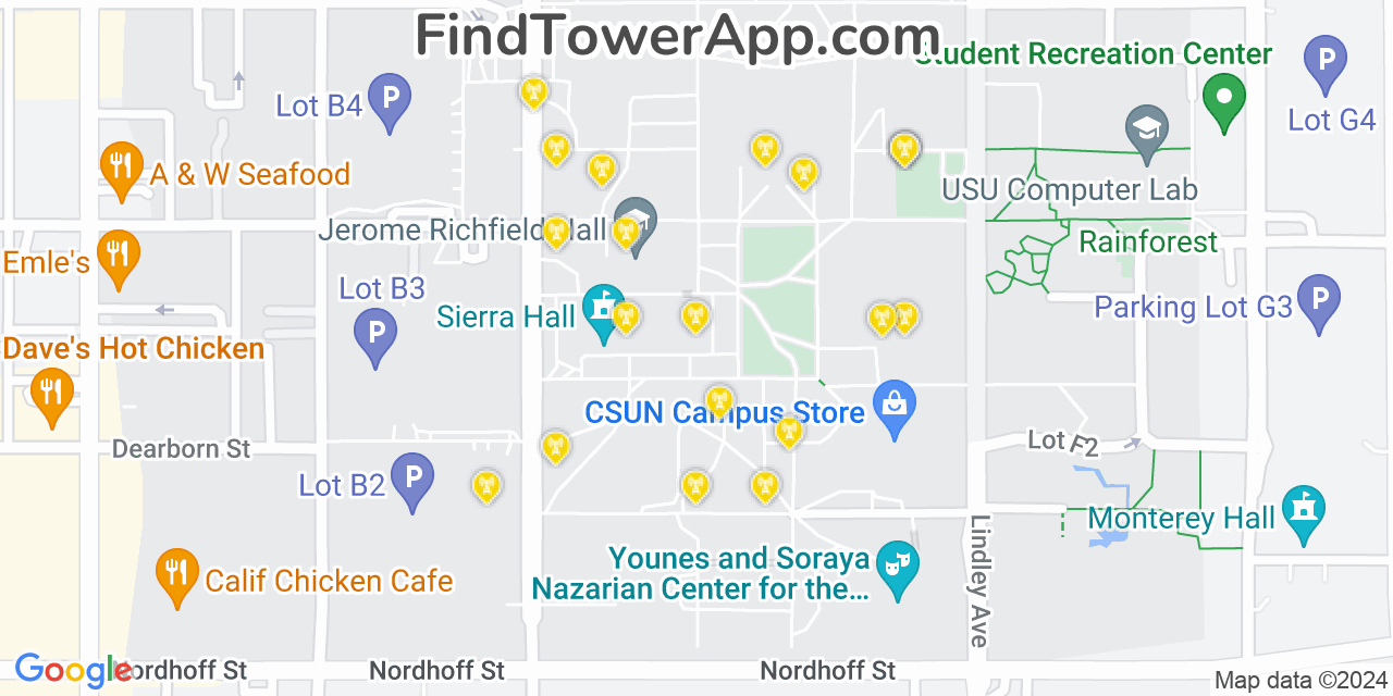T-Mobile 4G/5G cell tower coverage map Northridge, California