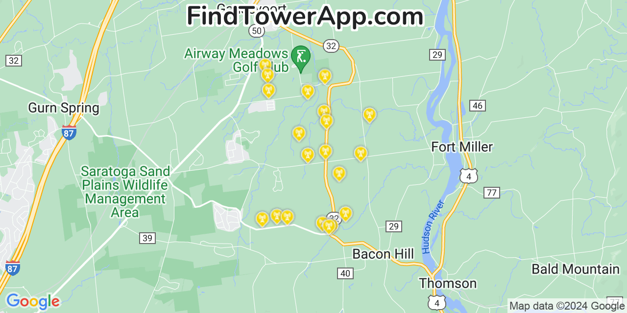 AT&T 4G/5G cell tower coverage map Northumberland, New York
