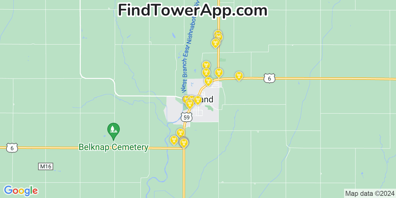 AT&T 4G/5G cell tower coverage map Oakland, Iowa