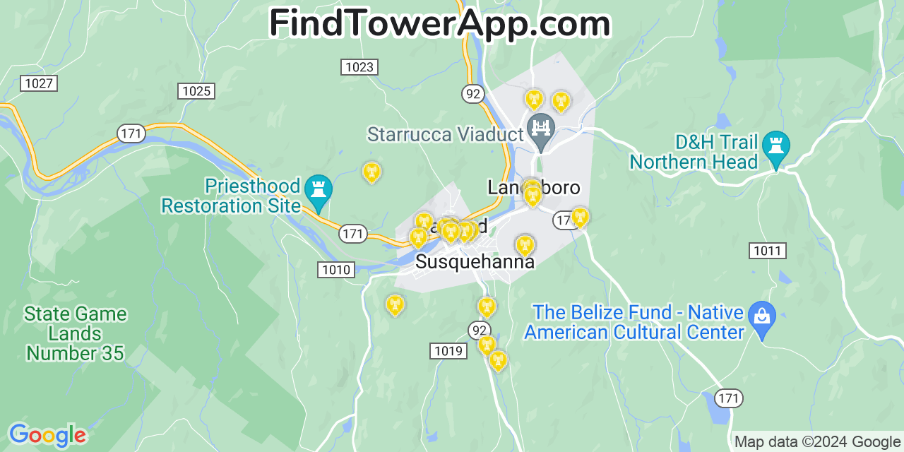 T-Mobile 4G/5G cell tower coverage map Oakland, Pennsylvania