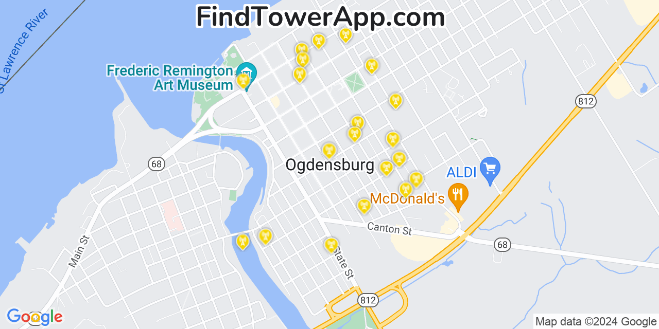 T-Mobile 4G/5G cell tower coverage map Ogdensburg, New York