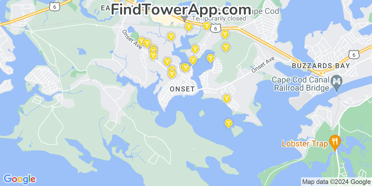 T-Mobile 4G/5G cell tower coverage map Onset, Massachusetts