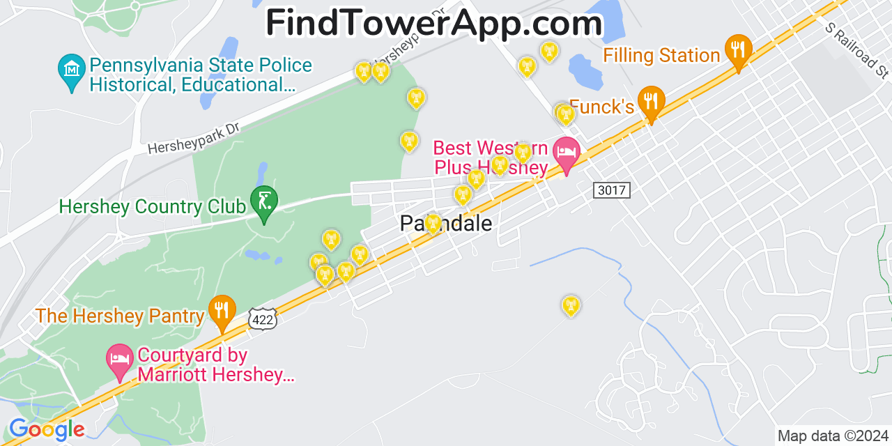 AT&T 4G/5G cell tower coverage map Palmdale, Pennsylvania