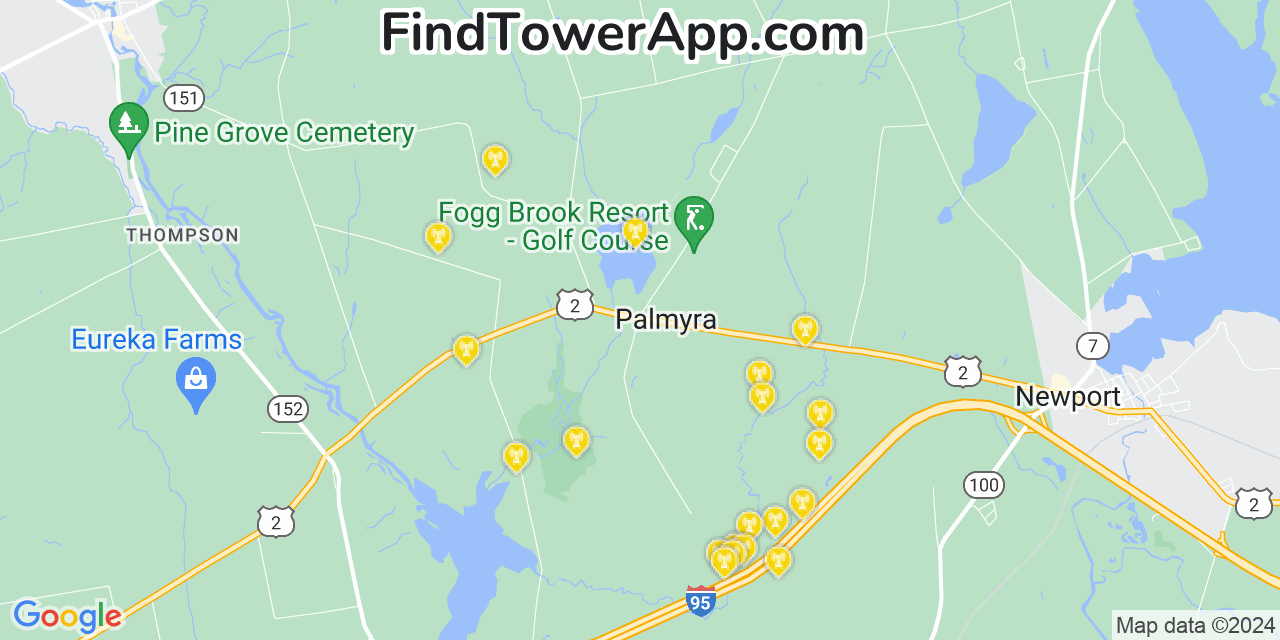 Verizon 4G/5G cell tower coverage map Palmyra, Maine
