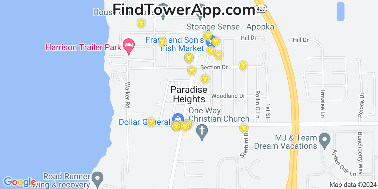 T-Mobile 4G/5G cell tower coverage map Paradise Heights, Florida