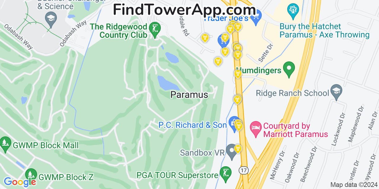 T-Mobile 4G/5G cell tower coverage map Paramus, New Jersey