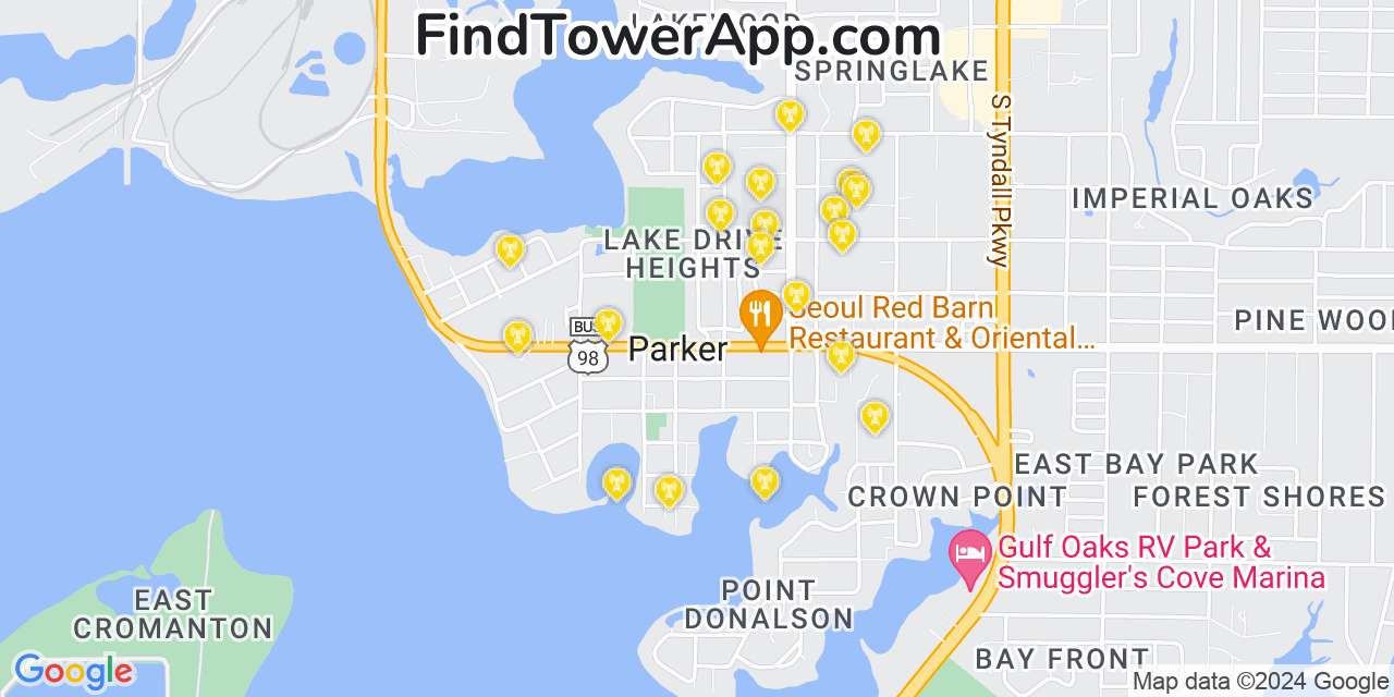 T-Mobile 4G/5G cell tower coverage map Parker, Florida