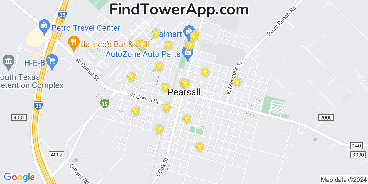 T-Mobile 4G/5G cell tower coverage map Pearsall, Texas