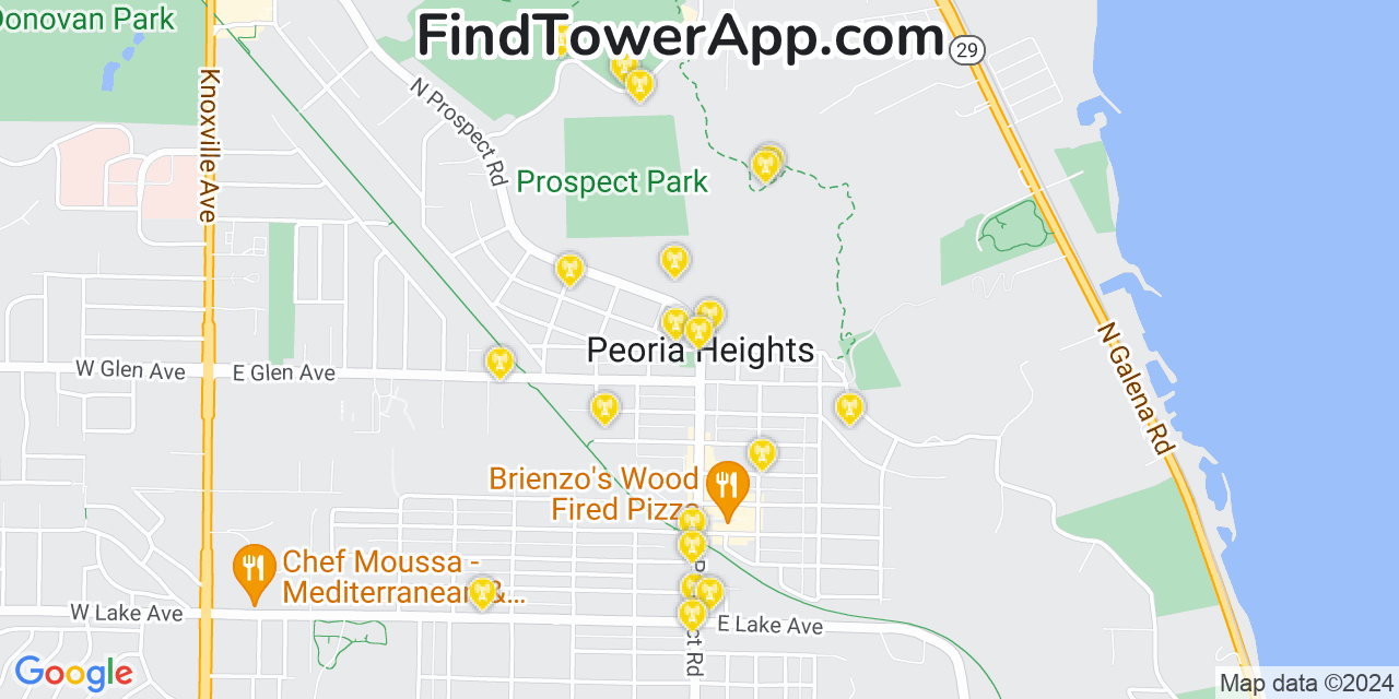 T-Mobile 4G/5G cell tower coverage map Peoria Heights, Illinois
