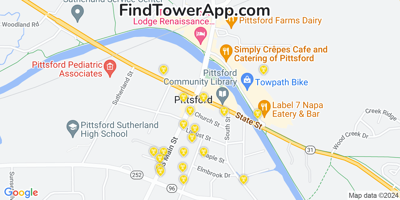 T-Mobile 4G/5G cell tower coverage map Pittsford, New York