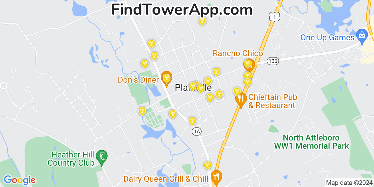 T-Mobile 4G/5G cell tower coverage map Plainville, Massachusetts