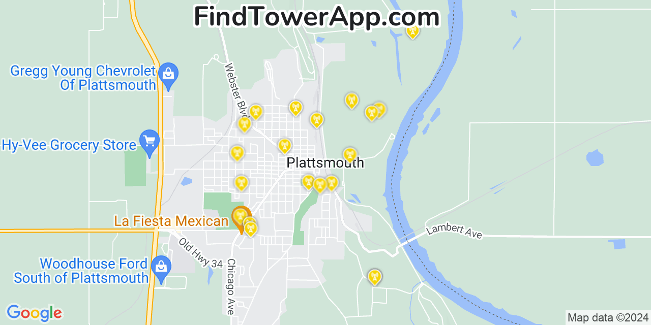 Verizon 4G/5G cell tower coverage map Plattsmouth, Nebraska